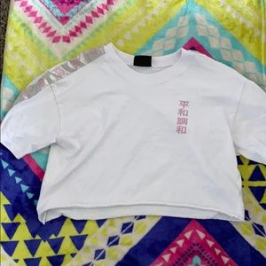 White short sleeve crop top